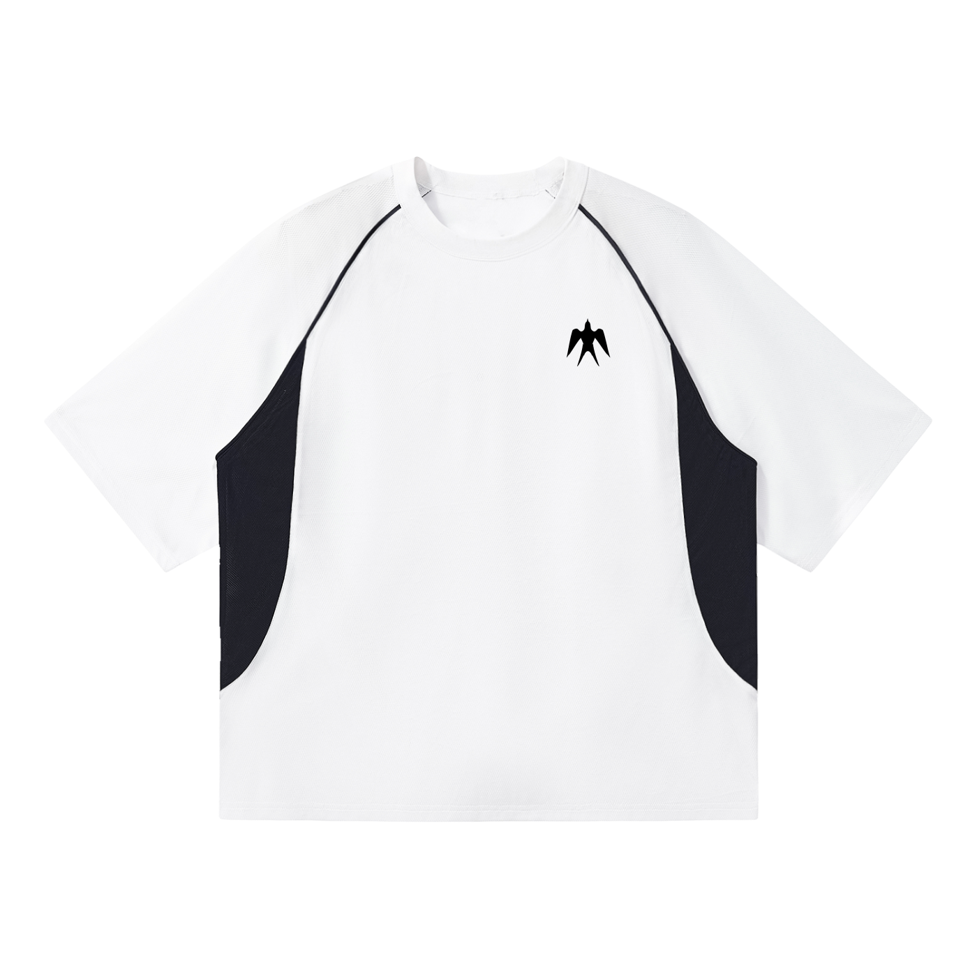 Contrast Piping Panel Raglan T-Shirt